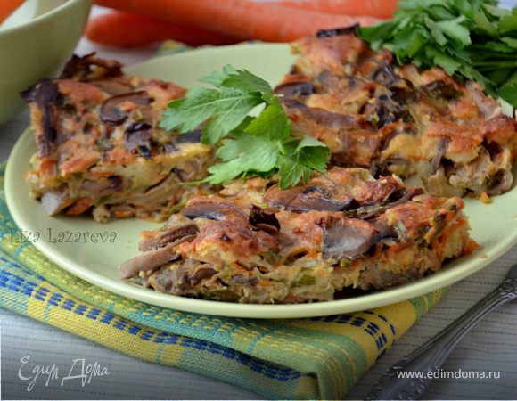 Ароматный грибной кекс-пирог Ароматный грибной кекс-пирог