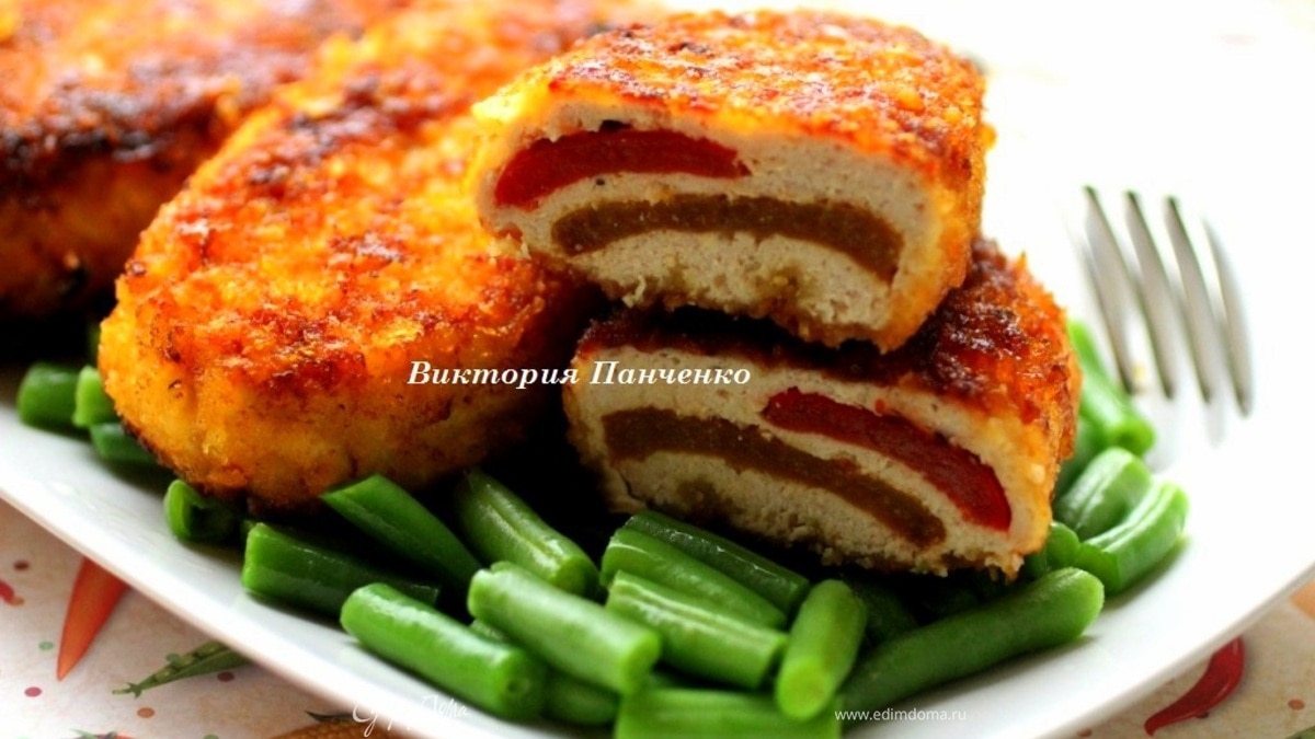 Куриные зразы с болгарским перцем