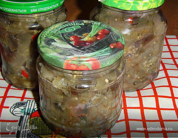 Баклажаны с чесноком и горьким перцем