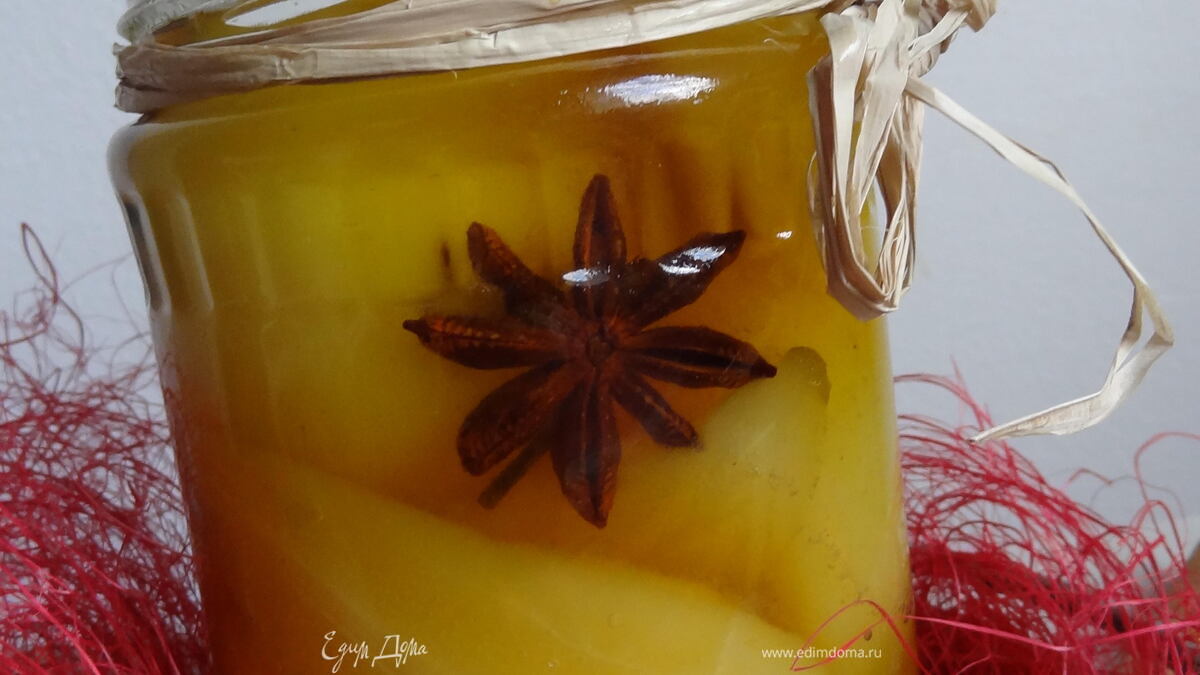 Быстрые груши в шафрановом сиропе