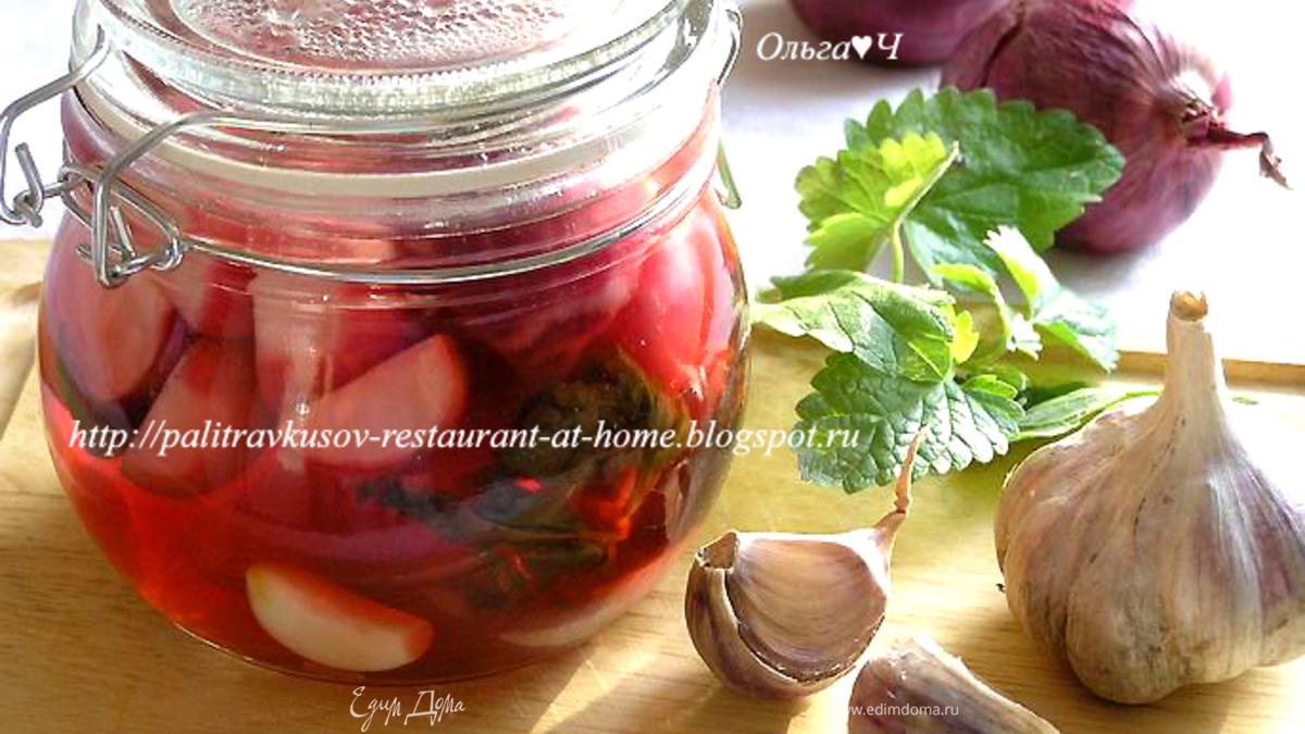 Маринованные овощи с мелиссой