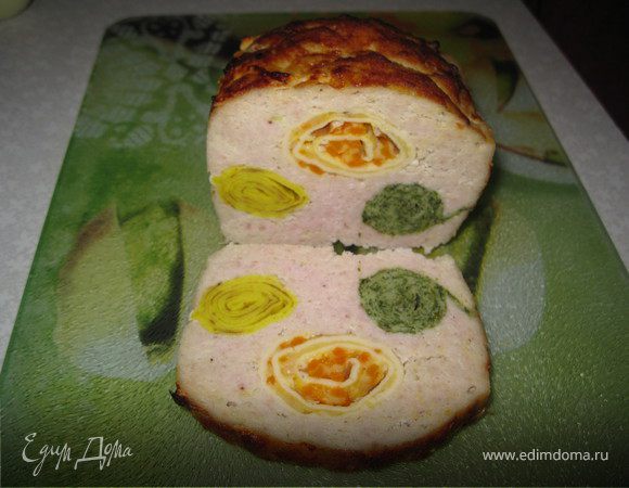 Хлебец из цыпленка, фаршированный блинами