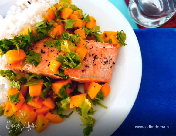 Лосось с чимичурри из манго Лосось с чимичурри из манго