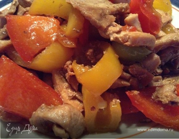 Жареное мясо со сладким перцем по-китайски Жареное мясо со сладким перцем по-китайски