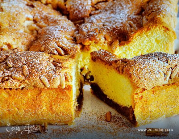 Двойной пирог с кремом со вкусом корицы Двойной пирог с кремом со вкусом корицы