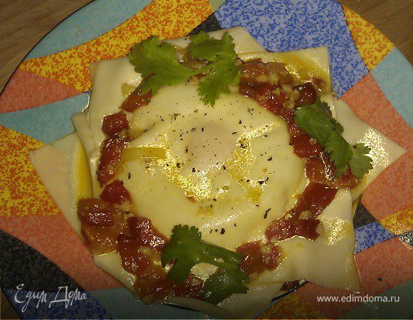 Равиоли с козьим сыром и яйцом