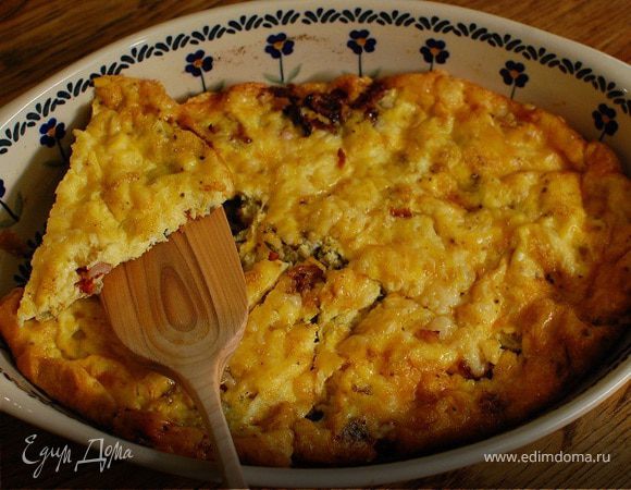 Фриттата с сыром, тимьяном и вялеными помидорами Фриттата с сыром, тимьяном и вялеными помидорами