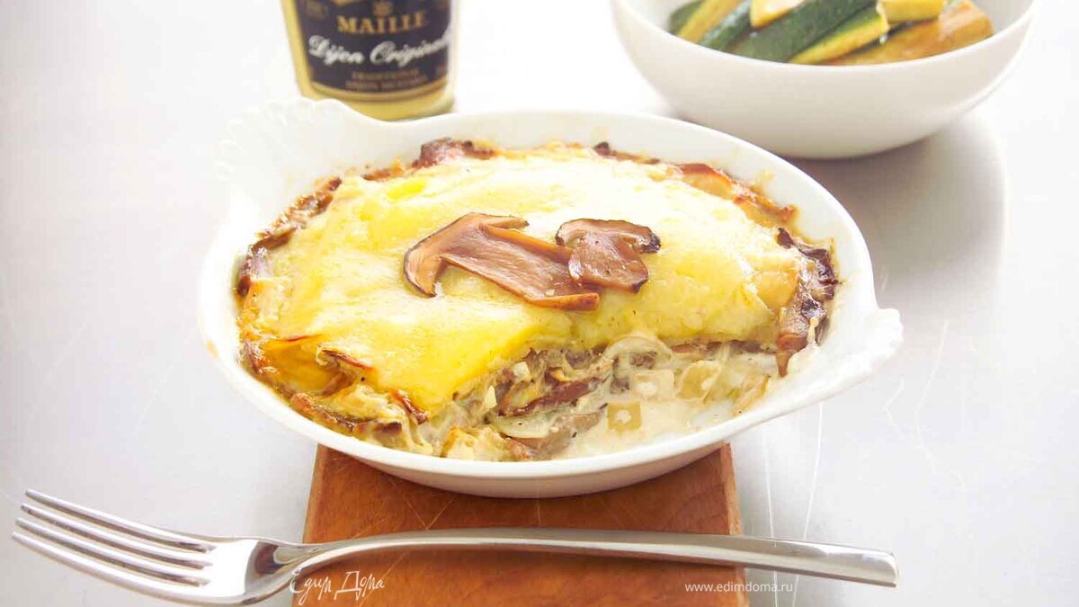 Гратен с картофелем и грибами