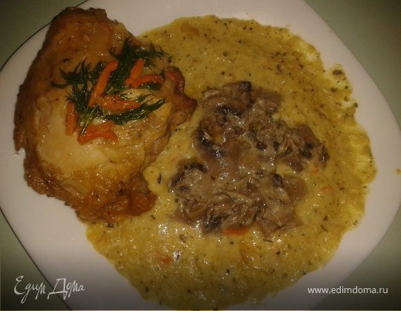 Курочка с кашей и грибами Курочка с кашей и грибами