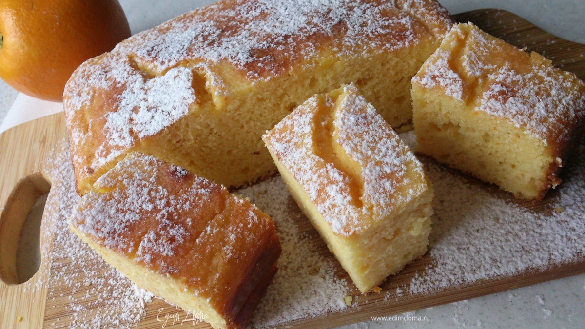 Творожно-апельсиновый пирог из кукурузной муки (без масла)