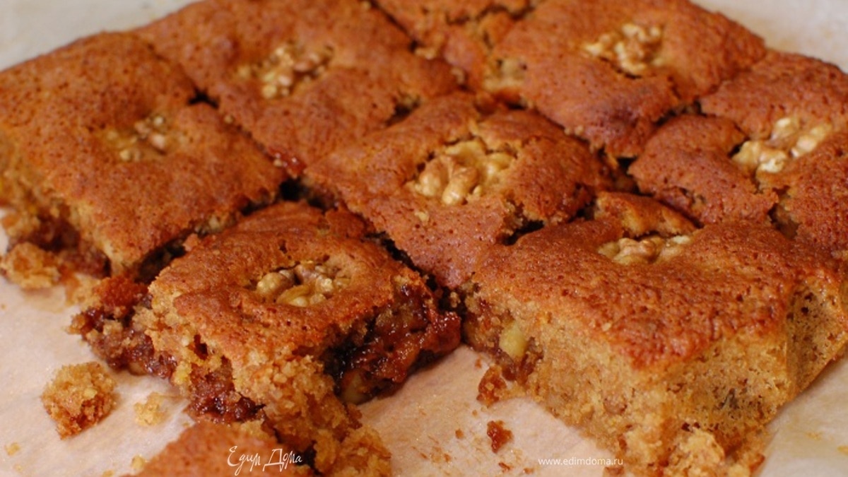 Апельсиновые брауни с грецкими орехами