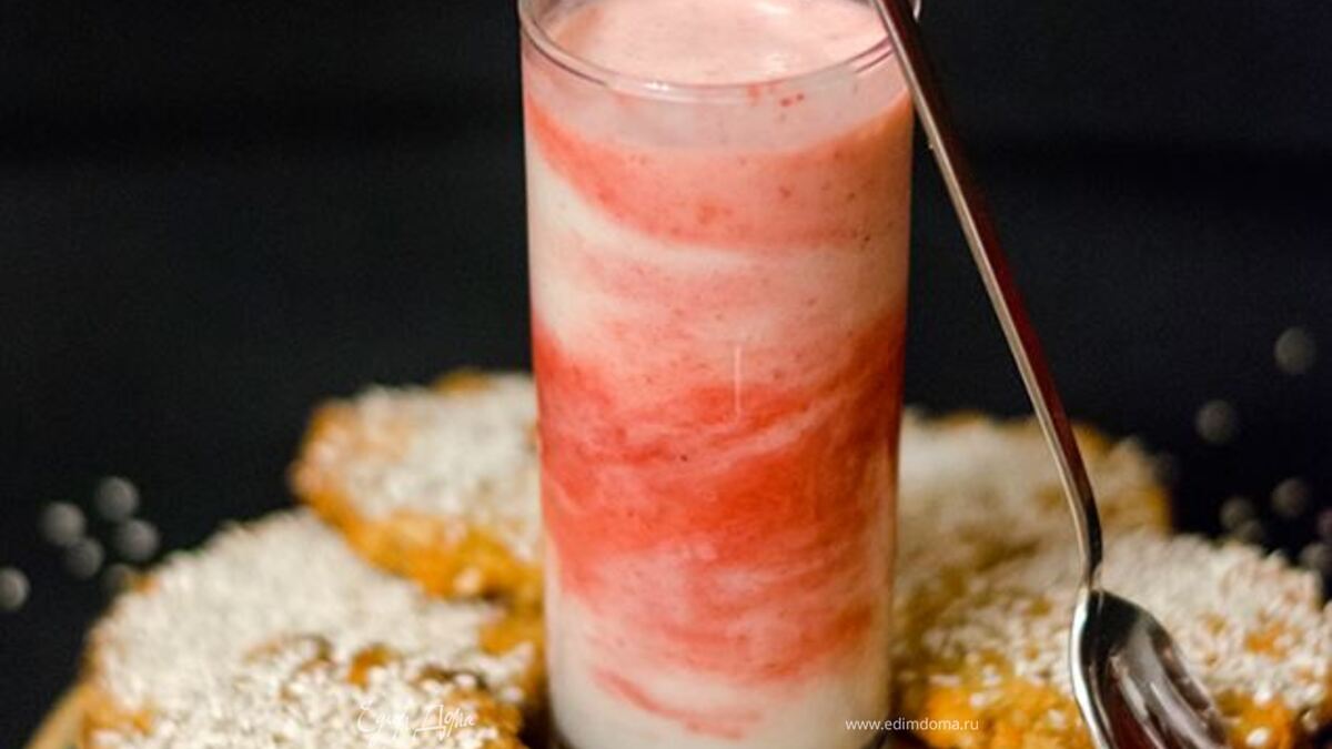 Морковное печенье с бананово-клубничным смузи