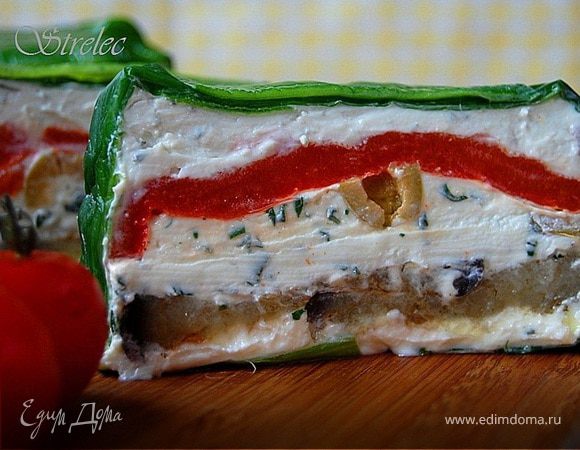 Сырно-творожный террин с овощами