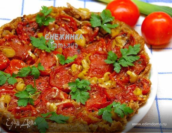 Пирог-перевертыш с помидорами Пирог-перевертыш с помидорами