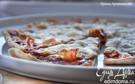 Рецепт Пицца из цельнозерновой муки с беконом