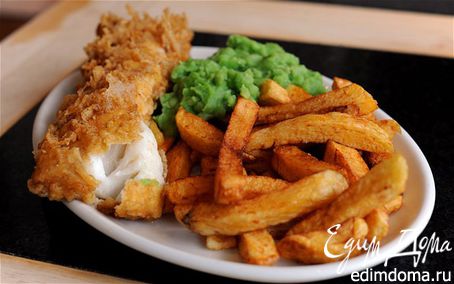 Рецепт Рыба в пивном кляре по-ирландски (Fish & Chips)