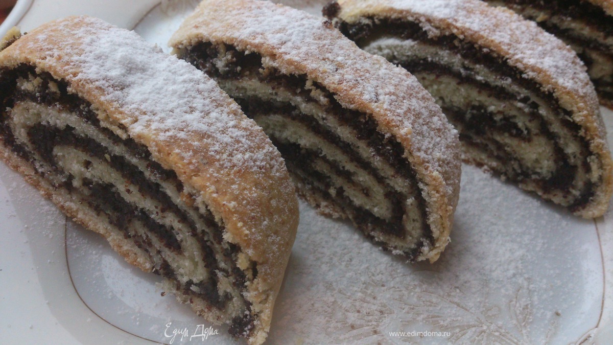 Маковый рулет на творожном тесте