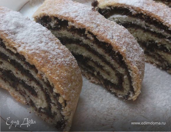 Маковый рулет на творожном тесте