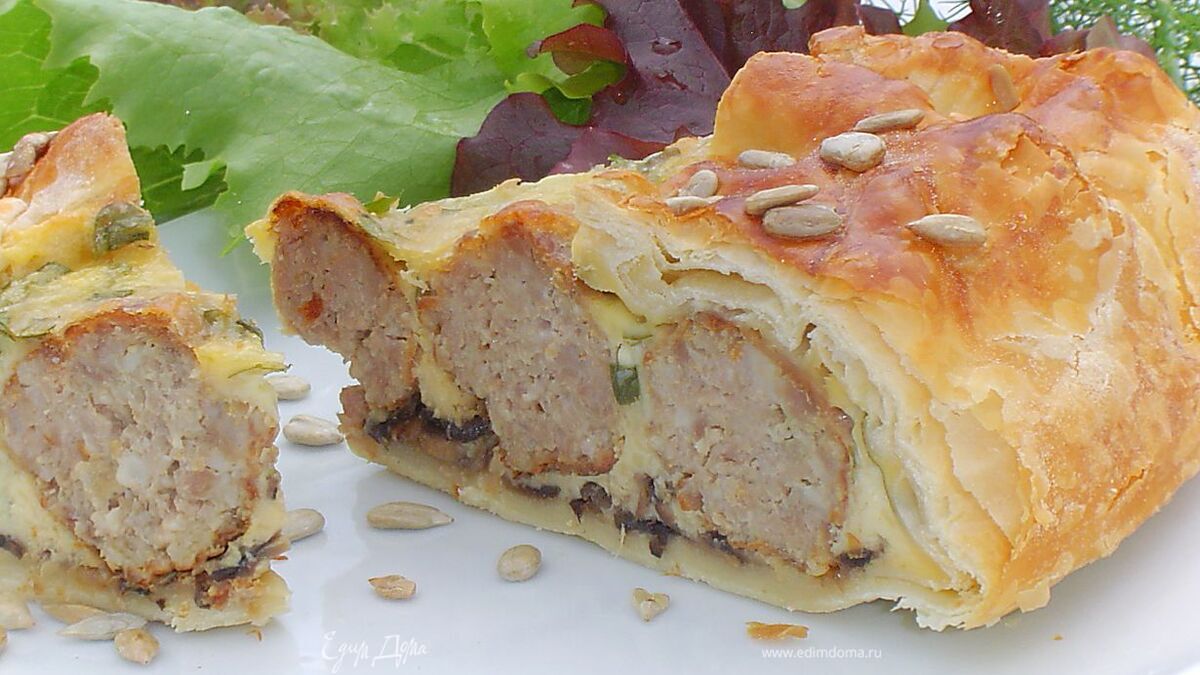 Праздничный пирог с тефтелями