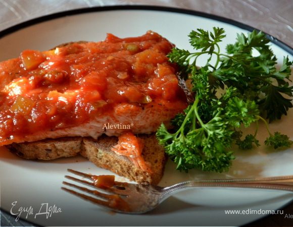 Семга с манговой сальсой