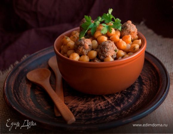 Ароматный нут с фрикадельками Ароматный нут с фрикадельками