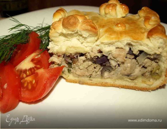 Пирог со свининой и красным луком