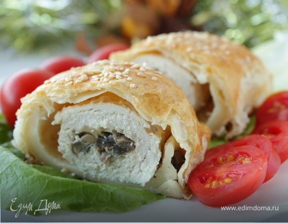 Фаршированные куриные грудки в слоеном тесте