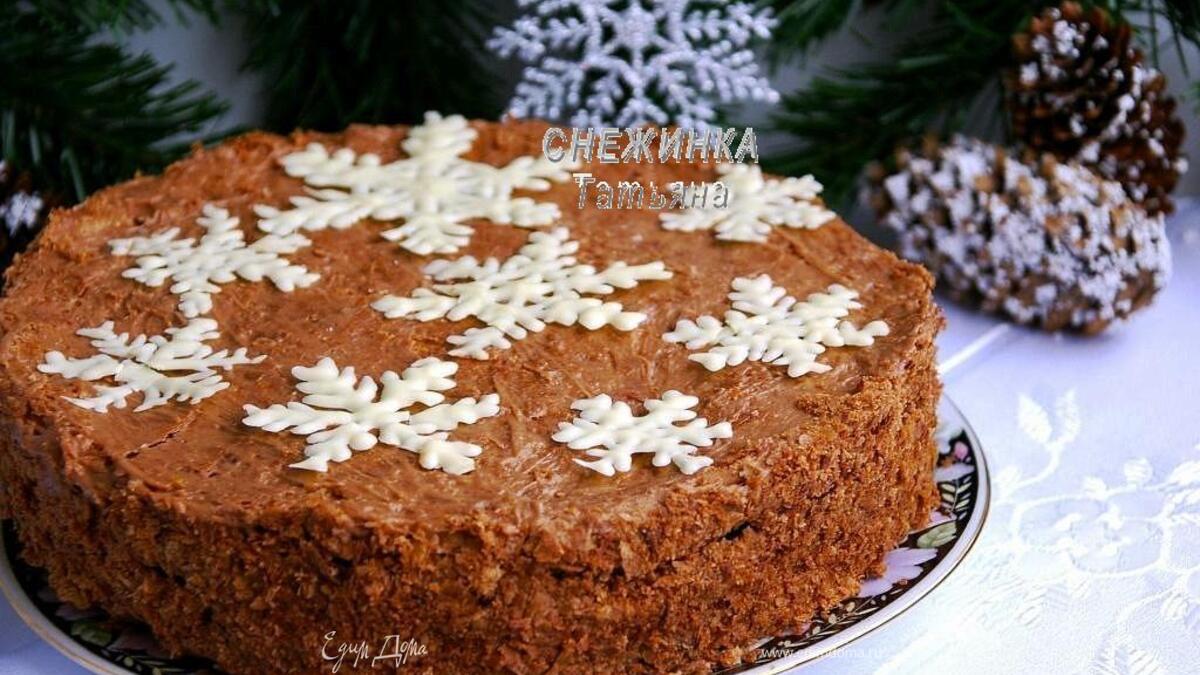 Наш новогодний торт "Наполеон шоколадный с вишней"