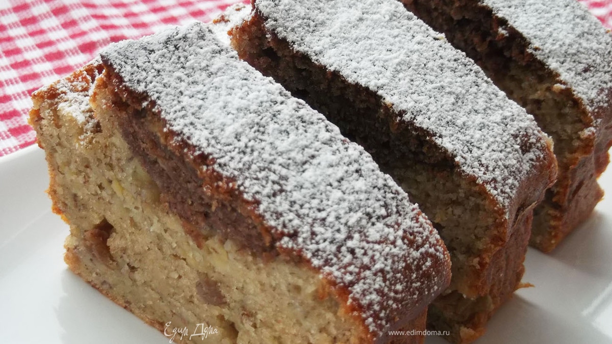 Банановый кекс из цельнозерновой муки