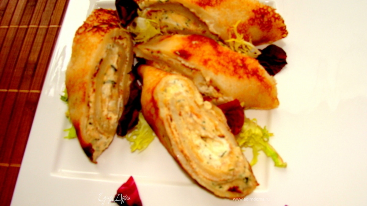 Блинчики с семгой на закуску