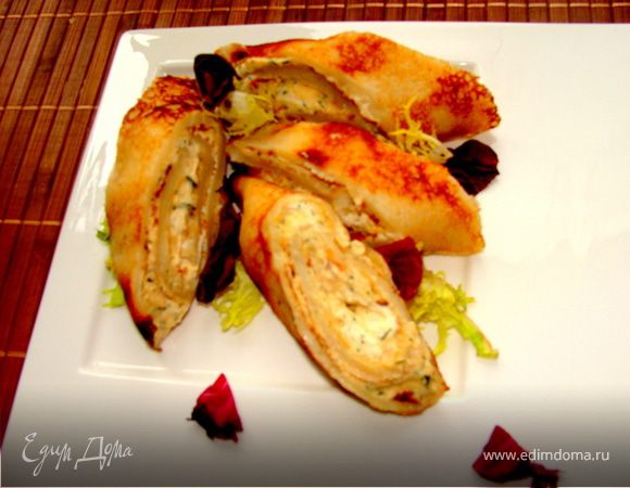 Блинчики с семгой на закуску Блинчики с семгой на закуску