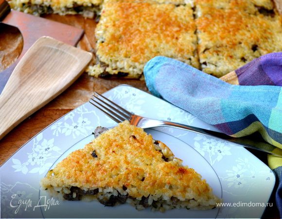 Рисовая лепешка, фаршированная грибами (torta di riso schiacciata) Рисовая лепешка, фаршированная грибами (torta di riso schiacciata)