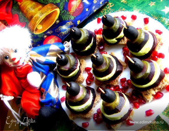 Пикантные канапе из свеклы Пикантные канапе из свеклы