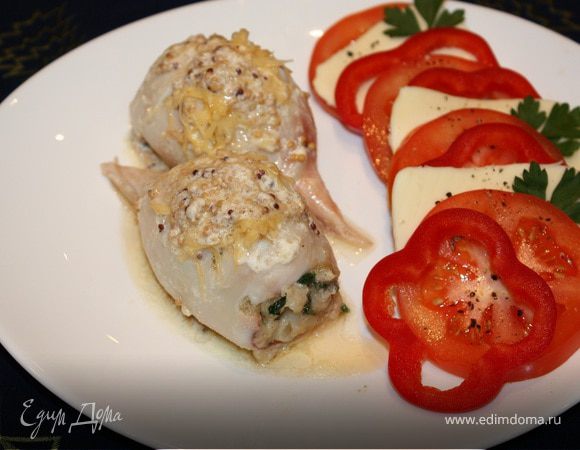 Фаршированные кальмары в шампанском Фаршированные кальмары в шампанском