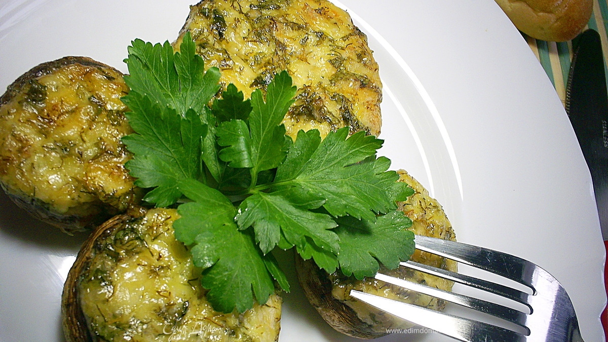 Закусочные фаршированные шампиньоны