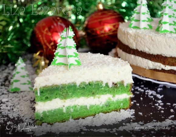 Торт с кокосовым муссом "В лесу родилась ёлочка"