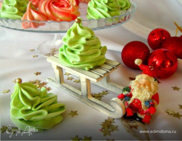 Меренги "Елочки и розочки"