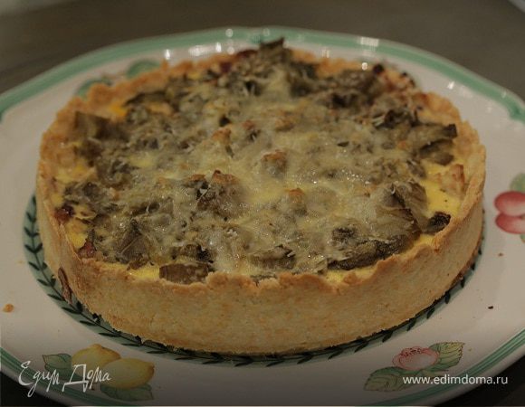 Открытый пирог с курицей и баклажанами Открытый пирог с курицей и баклажанами