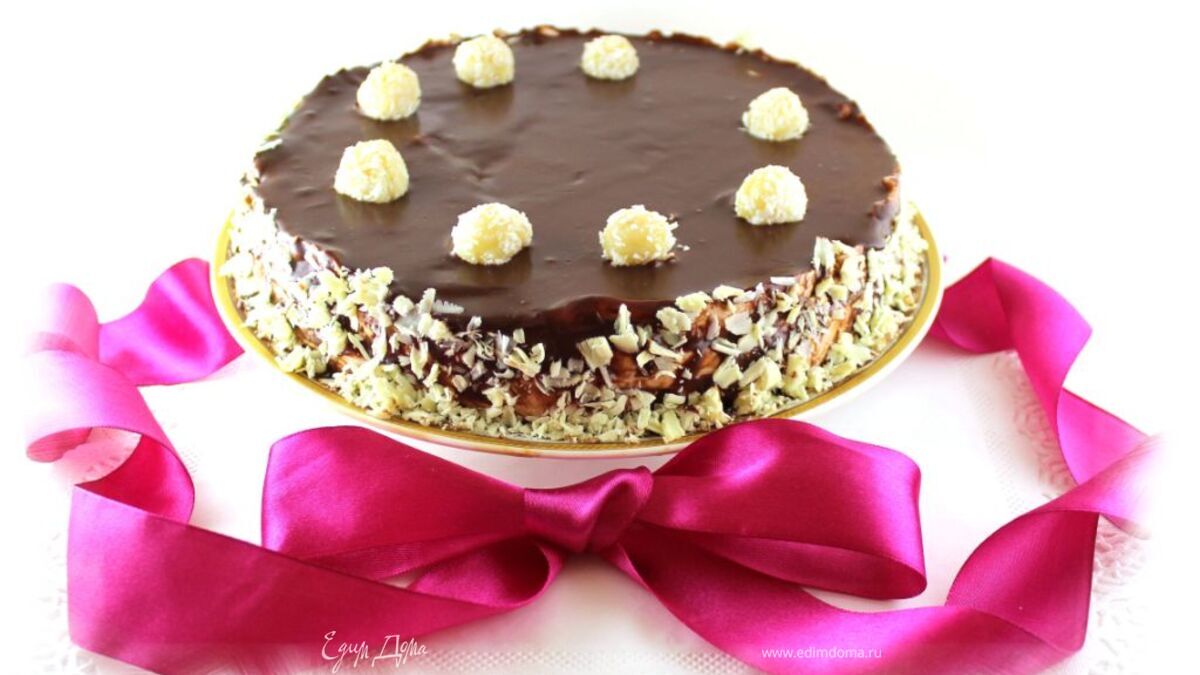 Торт "Птичье молоко" с вишней