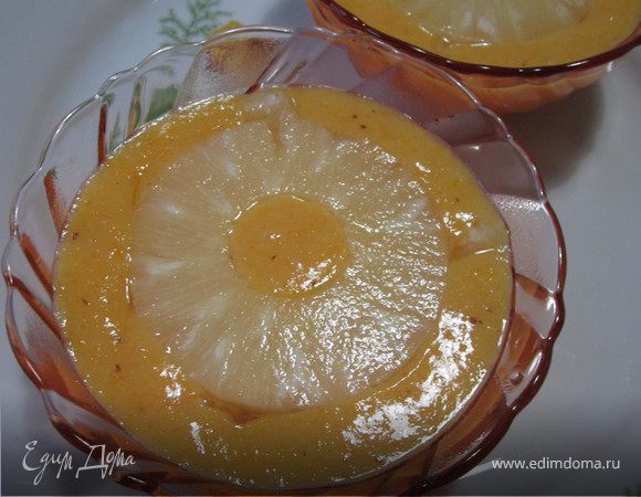 Желе из хурмы с ананасами