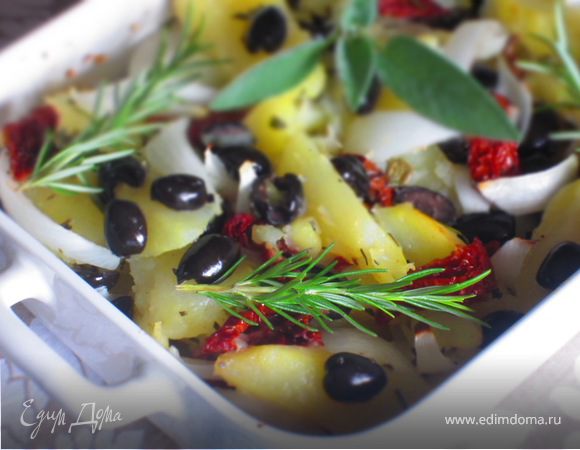 Картофель с оливками и вялеными помидорами Картофель с оливками и вялеными помидорами