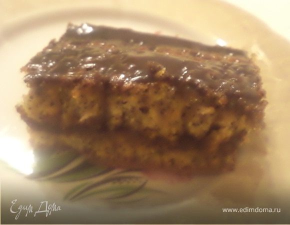 Маковые пирожные с шоколадно-медовой глазурью