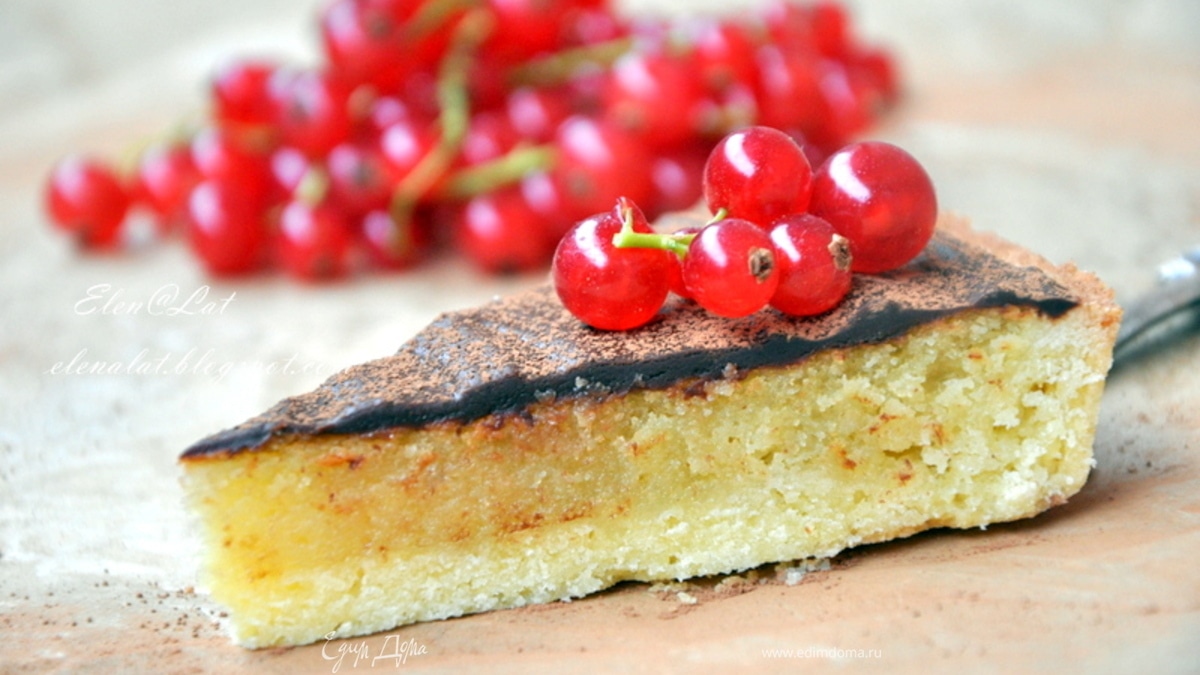 Тарт с миндальным кремом и шоколадом