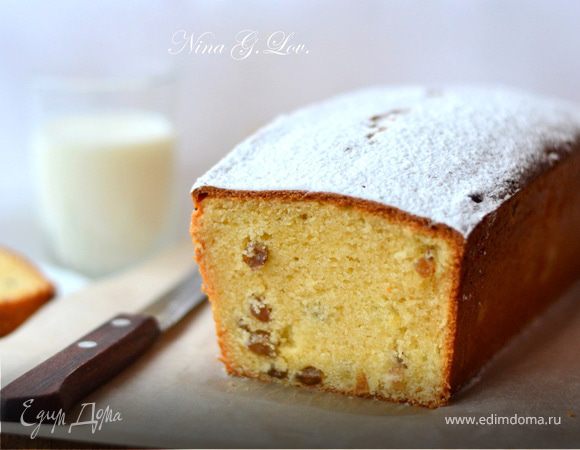 Творожный кекс с изюмом и легким привкусом вишни