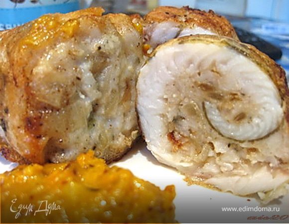 Крученики рыбные с горчично-медовым соусом