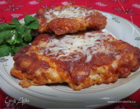 Свиные отбивные в сырно-томатном кляре Свиные отбивные в сырно-томатном кляре