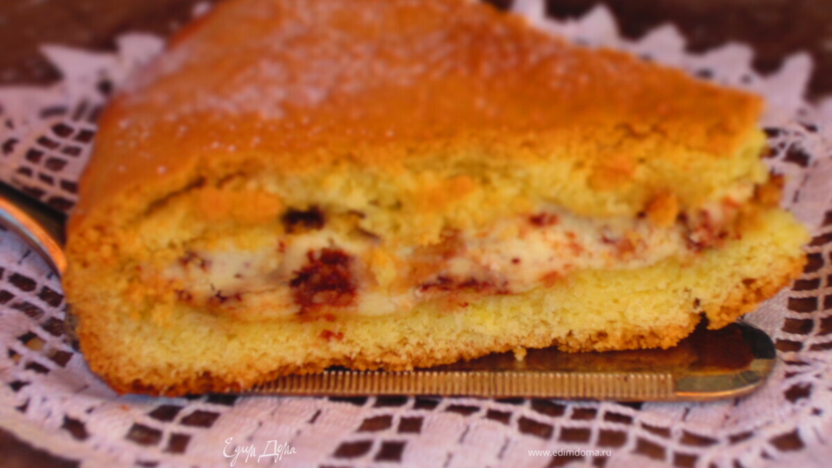 Пирог с творожно-шоколадной начинкой