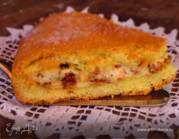 Пирог с творожно-шоколадной начинкой