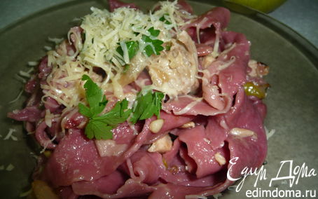 Рецепт Розовые лазаньетти с курино-грушевым соусом