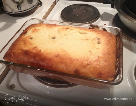 Нежная творожная запеканка с изюмом Нежная творожная запеканка с изюмом